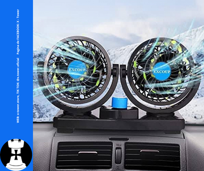 Ventilador doble para autos 12V